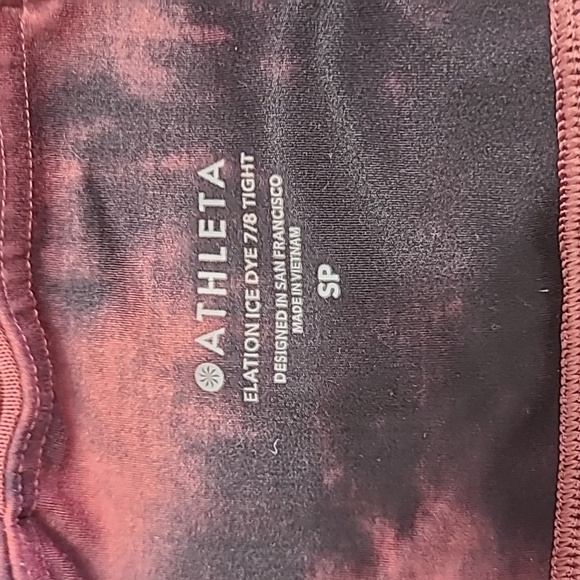 Athleta Women's red elation ice dye 7/8 tight size SP athletic yoga casual - Picture 5 of 9